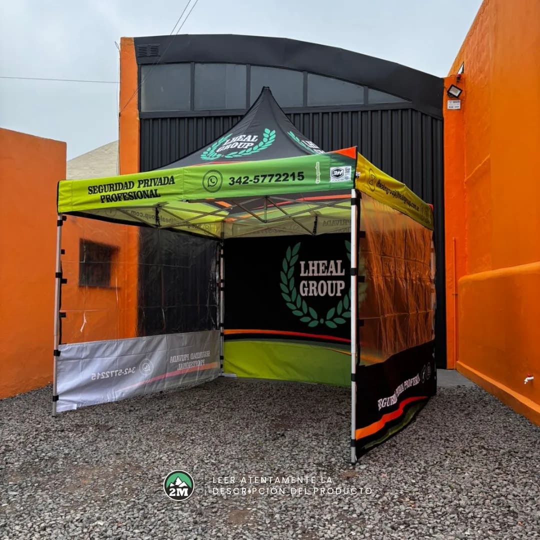 Gazebo plegable + laterales 3x3 Mt | Con gráfica