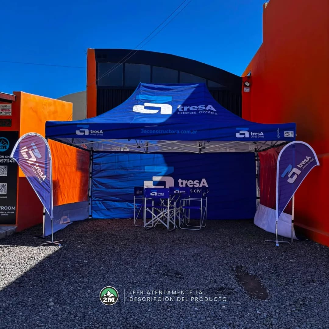 Gazebo plegable + laterales 4.5x3 Mt | Con gráfica